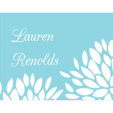 Aqua Blue Floral Folded Note Cards