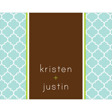 Aqua Quatrefoil Folded Note Cards