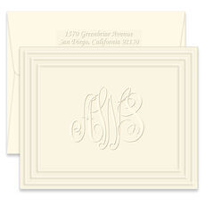 Personalized Modern Monogrammed Flat Note Card Set, Personalized