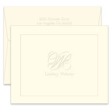 Elegant Single Initial Monogram Folded Note Cards – Meredith