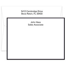 Triple Thick Modern Bordered Flat Note Cards - Raised Ink