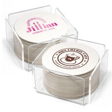 Personalized Round Coasters with Your 1-Color Logo