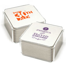 Personalized Square Coasters with Your 1-Color Logo