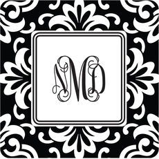 Black Grande Floral Coaster Set