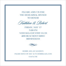 Tailored Navy Border Invitations