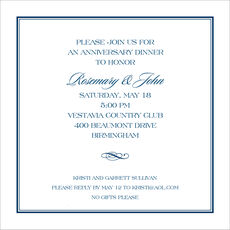 Tailored Navy Border Invitations