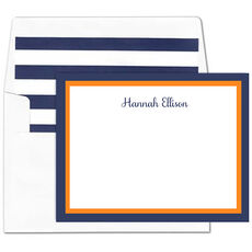 Blue and Orange Borders Flat Note Cards