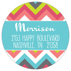 Festive Stock the Bar Round Address Labels