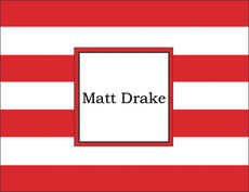 Red Stripe Folded Note Cards
