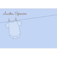 Blue Onesie Flat Note Cards