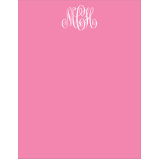 Bright Bubblegum Monogram Flat Note Cards