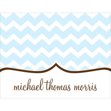 Light Blue Chevron Folded Note Cards