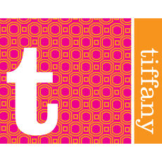 Orange & Pink Geometric Print Folded Note Cards