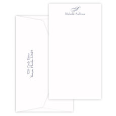 Triple Thick Watermark Tall Flat Note Cards - Raised Ink