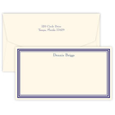 Triple Thick Colonial Wide Flat Note Cards - Raised Ink