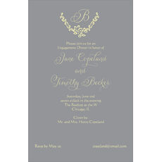 Grey Initial Invitations