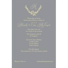 Grey Initial Invitations