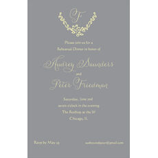 Grey Initial Invitations