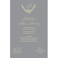 Grey Initial Invitations