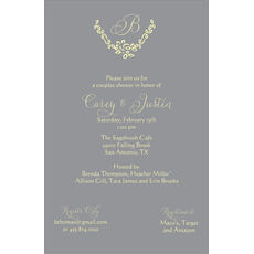 Grey Initial Invitations