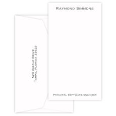 Triple Thick Executive Tall Flat Note Cards - Raised Ink