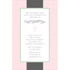 Elegant Pink and Grey Cross Invitations