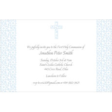 Elegant Pastel Blue Cross Invitations