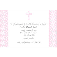 Elegant Pastel Pink Cross Invitations