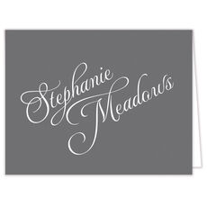 Special Grey Name Folded Note Cards