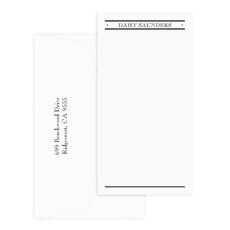 Triple Thick Churchill Tall Flat Note Cards - Raised Ink