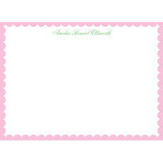 Pink Scallop Flat Note Cards