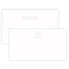Triple Thick Capital Wide Flat Note Cards - Embossed