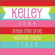 Merry and Bright Square Address Labels