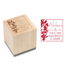 Wildflowers Wood Block Rubber Stamp