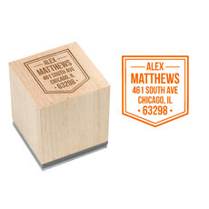 Pocket Square Wood Block Rubber Stamp