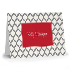 Grey Lattice Folded Note Cards