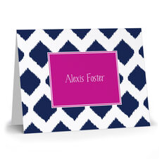 Navy Ikat Folded Note Cards