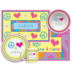 Peace Love Eat 4-Piece Dinnerware Set