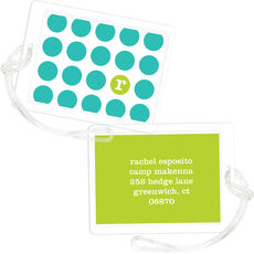 Turquoise On The Spot Luggage Tags