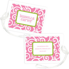 Bubblegum Joyful Swirls Luggage Tags