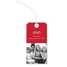 Hugs and Kisses Holiday Photo Large Hanging Gift Tags