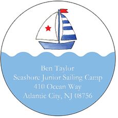 Set Sail Round Address Labels