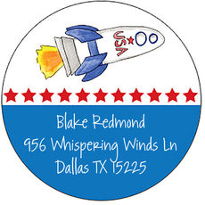 Blast Off Round Address Labels