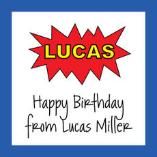 Blue Superhero Gift Enclosures