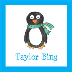 Winter Penguin Square Stickers