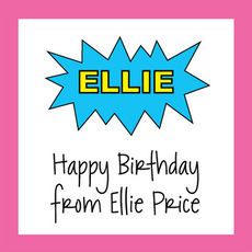 Pink Superhero Square Stickers