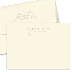 Flat Note Cards with Customer Supplied Logo - Embossed