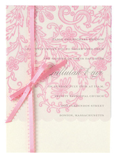 Pink Vine Vellum Jacket Invitations