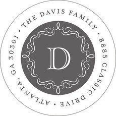 Sophisticated Flourish Round Address Labels