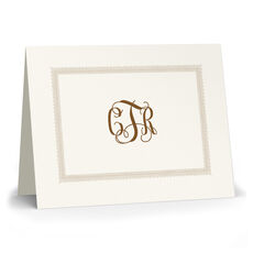 Elegant Border Monogram Folded Note Cards